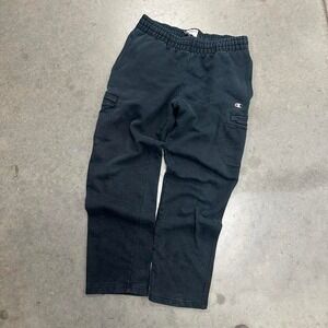 2000's Champion black cargo relaxed leg sweatpants
